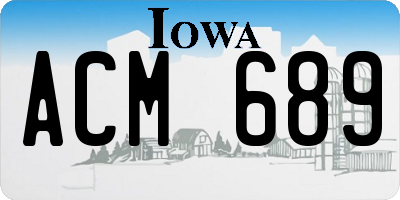 IA license plate ACM689