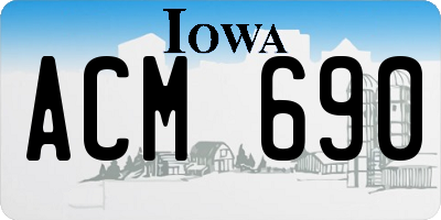 IA license plate ACM690