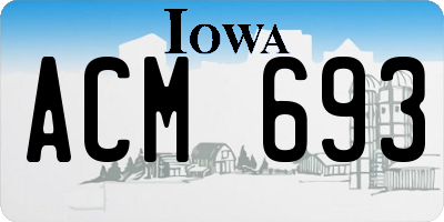 IA license plate ACM693