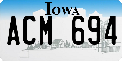 IA license plate ACM694
