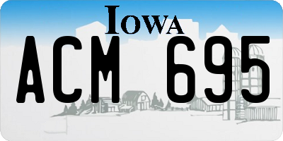 IA license plate ACM695