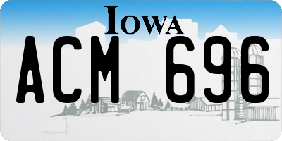 IA license plate ACM696