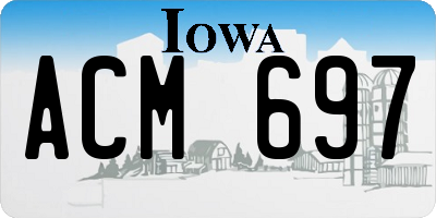 IA license plate ACM697