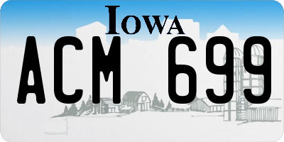 IA license plate ACM699