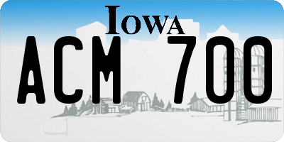 IA license plate ACM700