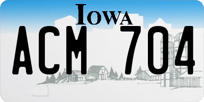 IA license plate ACM704