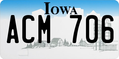 IA license plate ACM706