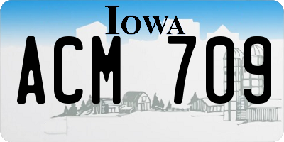 IA license plate ACM709