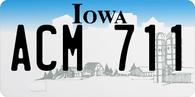 IA license plate ACM711