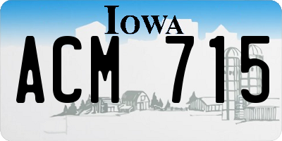 IA license plate ACM715