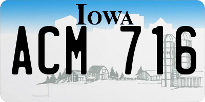 IA license plate ACM716