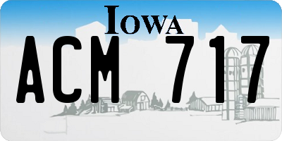 IA license plate ACM717