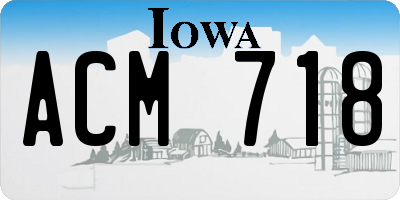 IA license plate ACM718