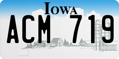 IA license plate ACM719