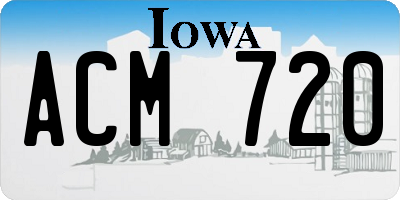 IA license plate ACM720