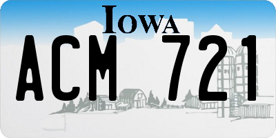 IA license plate ACM721