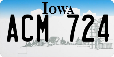 IA license plate ACM724