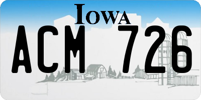 IA license plate ACM726