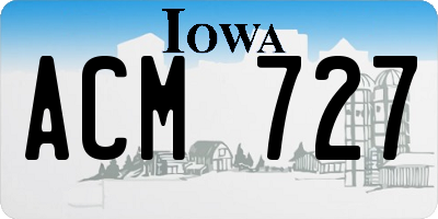 IA license plate ACM727