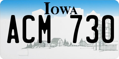 IA license plate ACM730