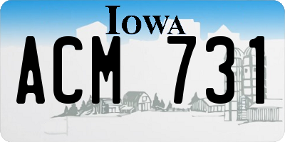 IA license plate ACM731