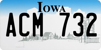 IA license plate ACM732