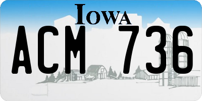 IA license plate ACM736