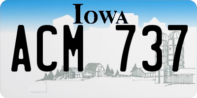 IA license plate ACM737