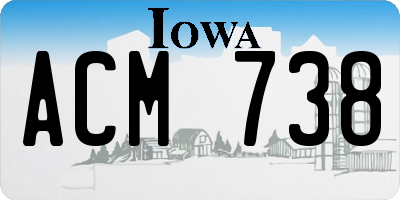 IA license plate ACM738