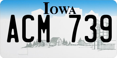 IA license plate ACM739