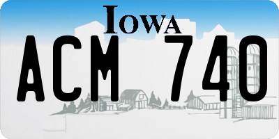 IA license plate ACM740