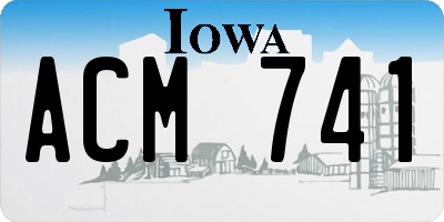 IA license plate ACM741