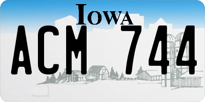IA license plate ACM744