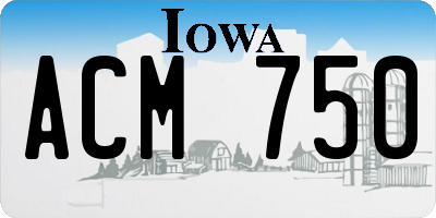 IA license plate ACM750