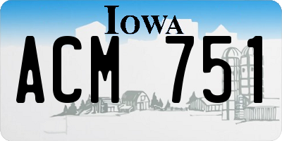 IA license plate ACM751