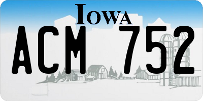 IA license plate ACM752