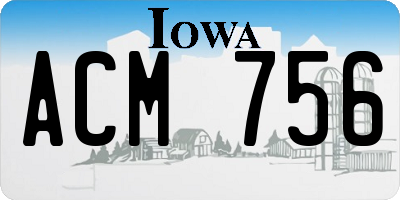 IA license plate ACM756