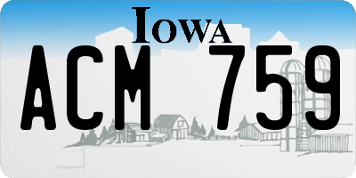 IA license plate ACM759