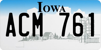 IA license plate ACM761