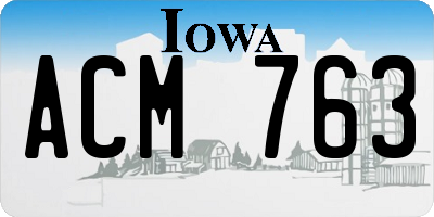 IA license plate ACM763