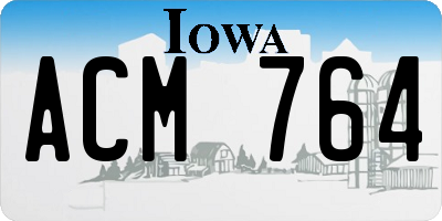 IA license plate ACM764