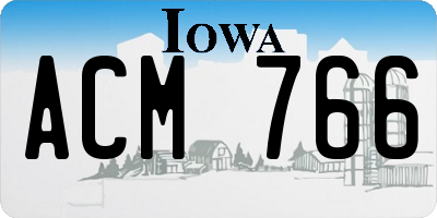 IA license plate ACM766