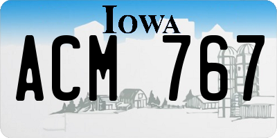 IA license plate ACM767