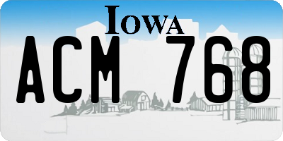 IA license plate ACM768