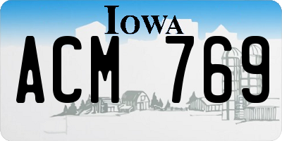 IA license plate ACM769