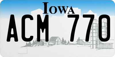 IA license plate ACM770