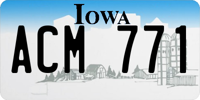 IA license plate ACM771