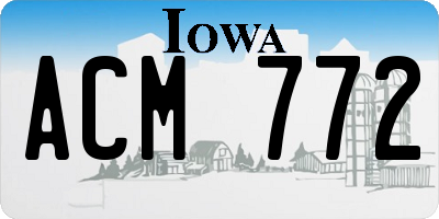IA license plate ACM772