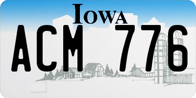 IA license plate ACM776