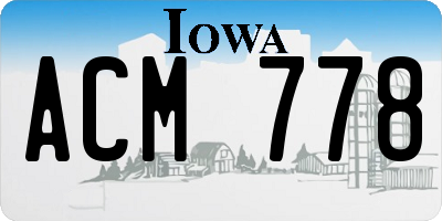 IA license plate ACM778